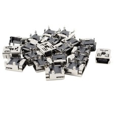 20Pcs Mini USB Type B Female 5 Pin 180 Degree SMT SMD Jack Connector