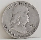 1949 US FRANKLIN 90% SILVER HALF DOLLAR CIRCULATED