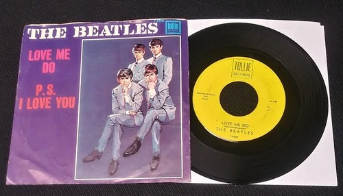 45 rpm BEATLES Love Me Do/PS I Love You 1964 Tollie 9008 boxed 1st press w/ PS