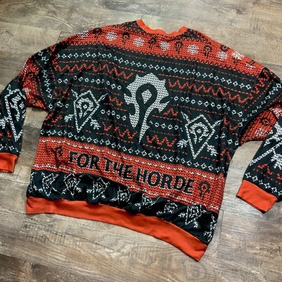 World of Warcraft Sweater 5XL Ugly Christmas Sweatshirt For The Horde MMORPG