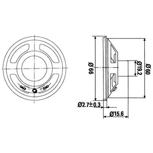 Altoparlante 2 W / 8 ohm - Ø 66 mm - Imagen 3 de 3