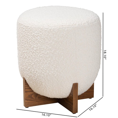 Baxton Studio Fisk Fabric Footstool Ottoman Cream/Walnut Brown (233-13324-HiT) - Picture 8 of 8