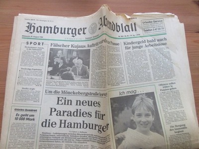 Original Hamburger Abendblatt vom 29 08 1984