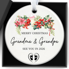 Christmas Ornaments Expecting Baby Grandparents Gifts Merry Christmas Grandma an