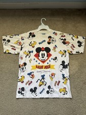 Men  s Vintage Disney Characters Mickey Mouse All Over Print T Shirt Medium/Large