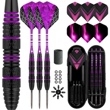 Lavishio Dart Metal Tip Set 3 Aluminum Dart Shafts Steel Tip Dart Set Profess...