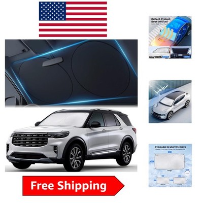 Efficient Windshield Shade   Large 63 x 33.8 in for Ultimate Heat & UV Shielding