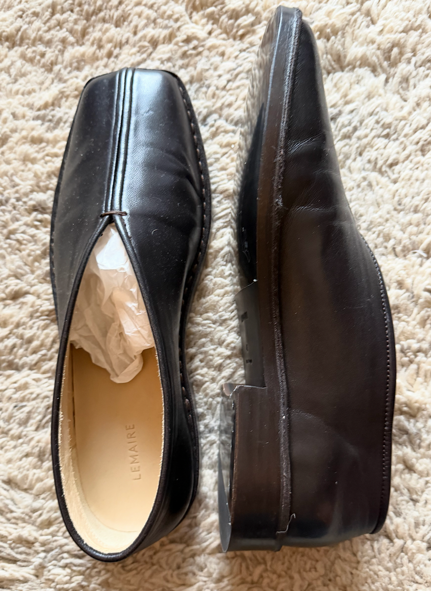 LEMAIRE FLAT PIPED SLIPPERS ルメール サイズ44 Lemaire Flat Piped Nappa Slippers Leather | eBay