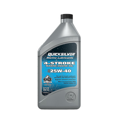 Quicksilver 25W 40 Marine Engine Oil 1 Quart 4 Stroke Outboard Corrosion Prot...