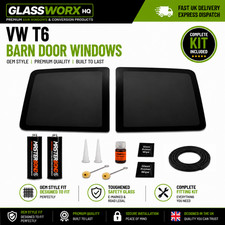 Vw T6 Barn Door Windows With DIY INSTALL KIT and Trim