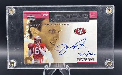 1999 Upper Deck Ovation Super Signatures Silver Joe Montana #JM /300 *ON CARD*