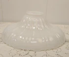 Vintage Milk Glass Lamp Shade Ribbed Fluted Scalloped Edge  2 1/4” Fitter x 9" W