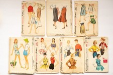 1950s Vtg Simplicity lot of 7 Misses Playsuit/Pants/Tops Patterns size 12   5 