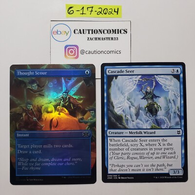 Thought Scour (Borderless) FOIL Double Masters 2022 NM + Cascade Seer (Box10)
