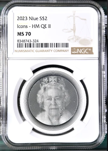2023 NIUE $2 1oz SILVER HM QE II ICONS NGC MS70! PERFECT COIN! 📈🔥