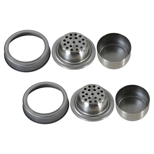 2Pcs Mason Jar Shaker Tops Stainless Steel Cocktail Lids for Spices and Flour - Bild 12 von 12