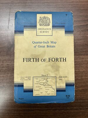 FIRTH OF FORTH Sheet 7 Fifth Series Paper Ordnance Survey Quarter Inch 1964
