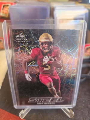 2023 Leaf Trinity Trey Benson RC #S-76 Lazer Silver