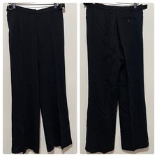 EMPORIO ARMANI Womens Black Striped Straight Leg Trousers Italy Career Size 44