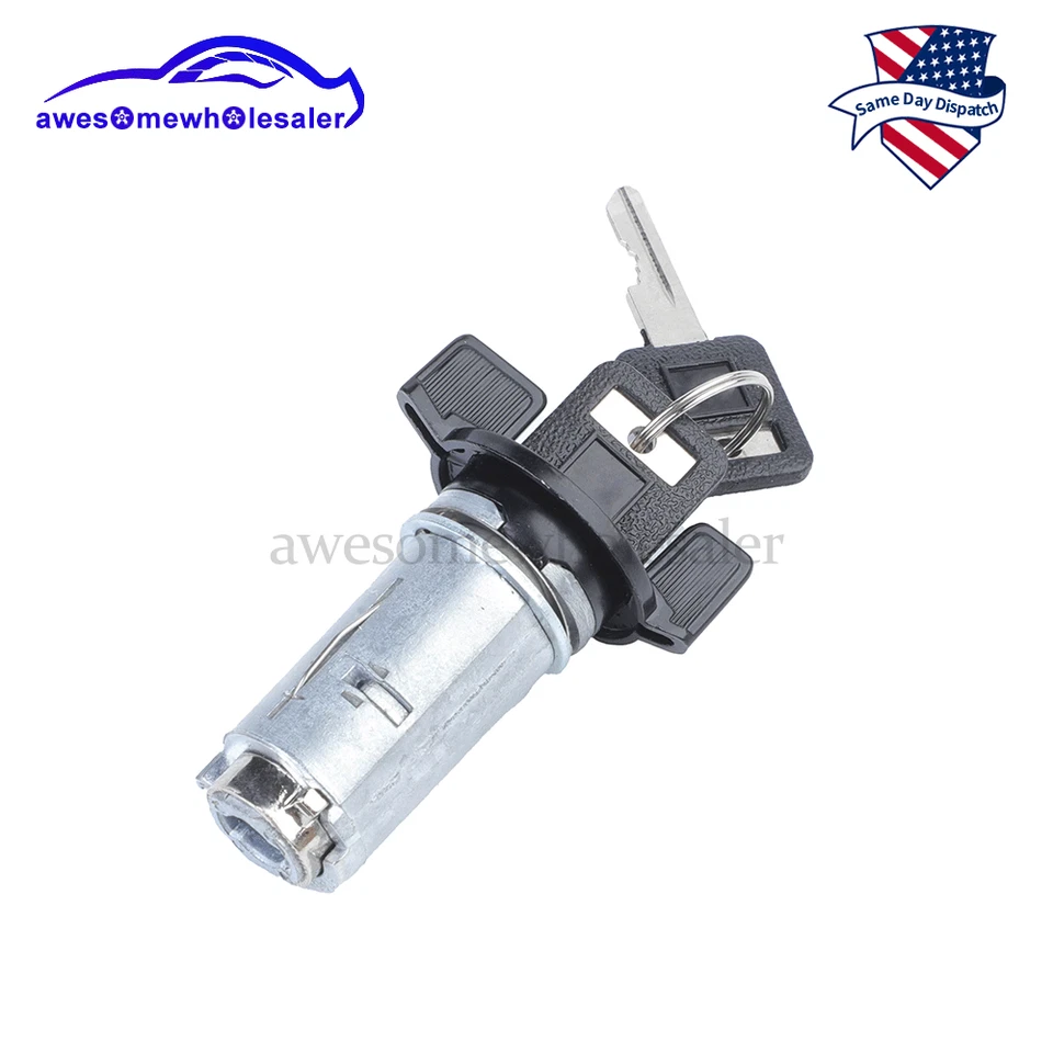 Interruptor de arranque y llave de cilindro de bloqueo de encendido negro para 82-96 Chevy GMC Cadillac Foto 2 de 4