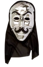 Oil Slick Costume - Mask Only - Shiny Metallic Hooded Face Vendetta