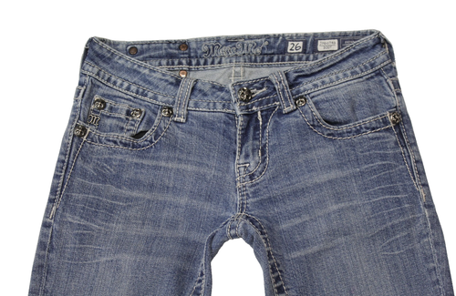 MISS ME Women's 26 (28 x 33) Embellished Boot Cut Stretch Denim Jeans JP6074B - Picture 4 of 17