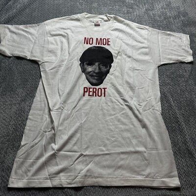 No Moe Perot Ross-Perot Presidential Campaign Shirt Men's Size XL Vintage