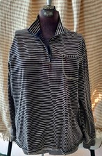 BILLS KHAKIS Men’s Blue Quarter Zip Striped Pullover Sweatshirt XL Made In USA