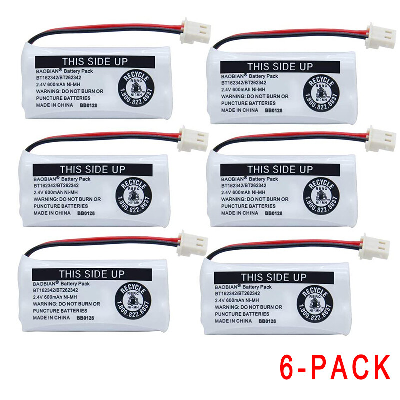6X Home Phone Battery for VTech BT-162342 BT183342 BT283342 
