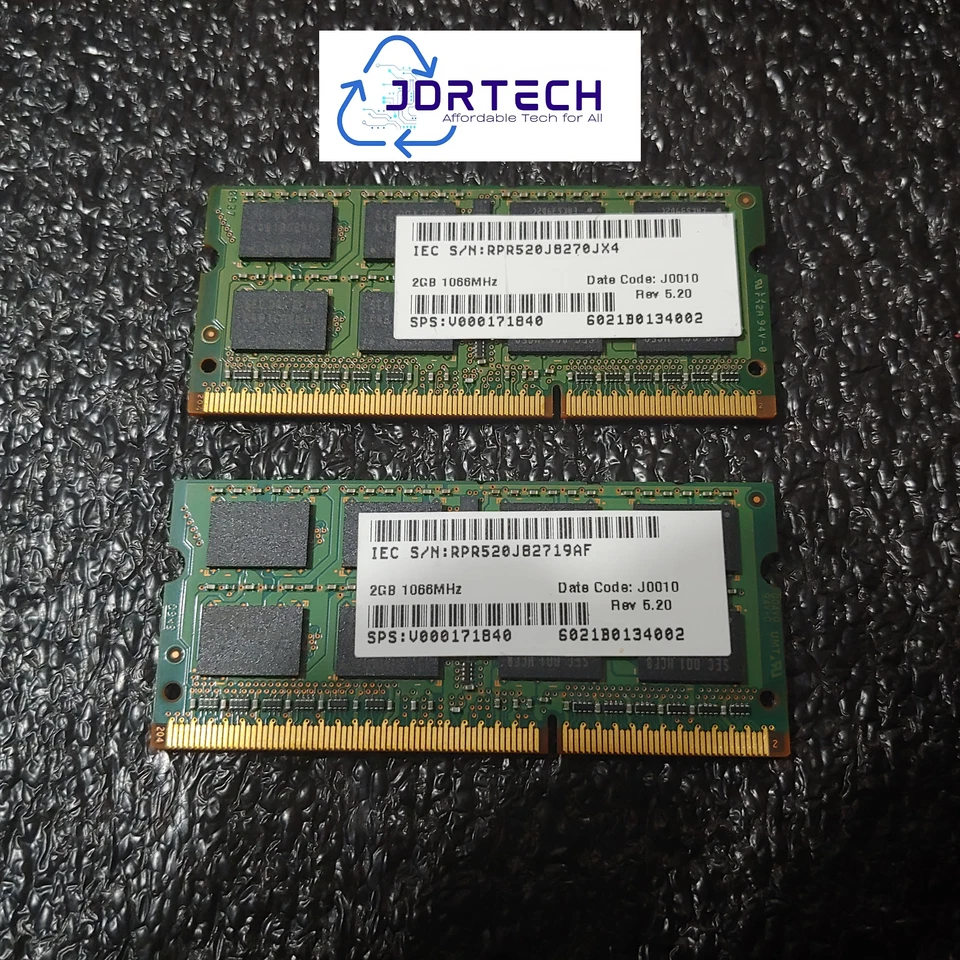 2 GB Samsung DDR3 1066 MHz Laptop SO DIMM (M471B5673FH0-CF8) - Image 2 of 2