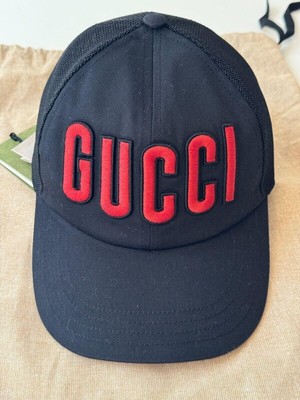 Gucci Logo Hat Black  Monogramma in size M new with label dustbag and shopper
