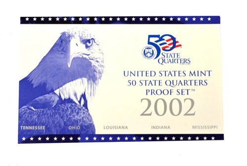 Juego de prueba S 50 State Quarters 2002 Tenn. - Ohio - Louisiana - Indiana - Miss Nuevo en caja - Imagen 3 de 5