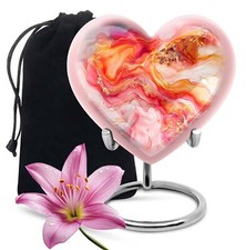 Vibrant Swirl In-Ground Memorial Urn - Heart Shaped Abstract Design