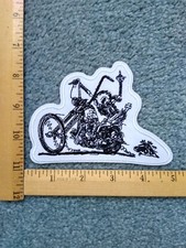 1 RARE BIKER MOTORCYCLE SKULL RIDER FINGER IRON ON PATCH free shipping