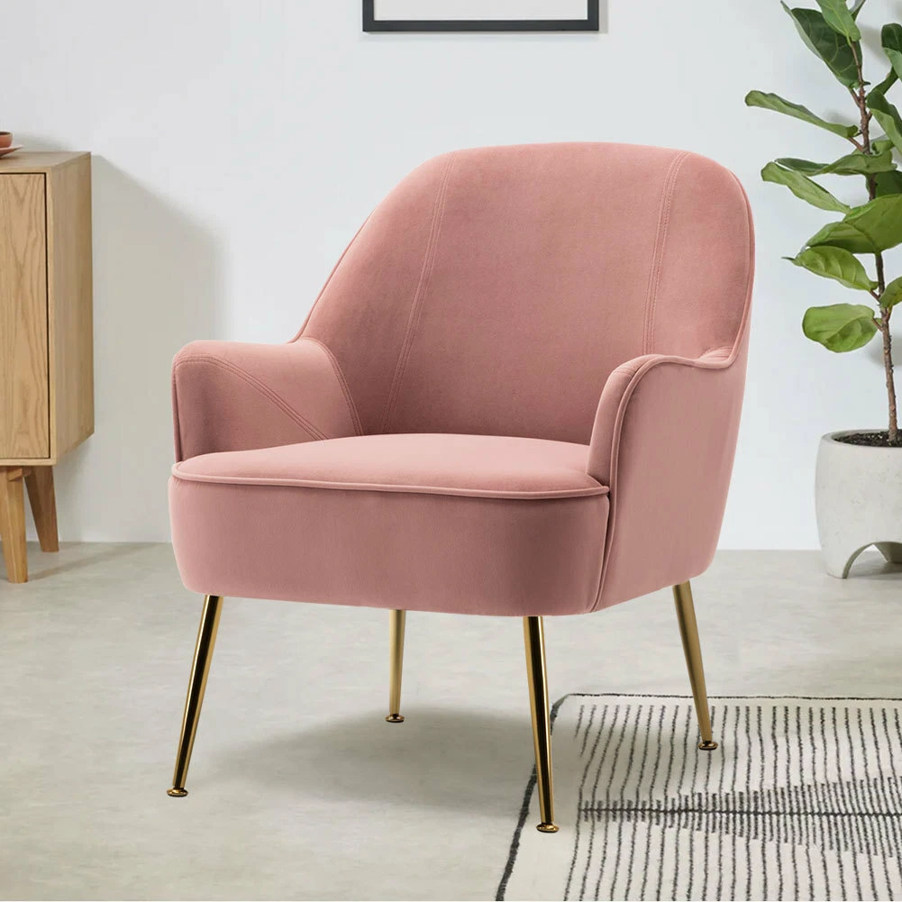 Pink blush armchair hot sale
