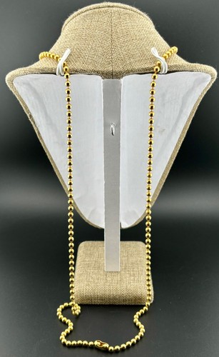 Gold-Tone and Frosted Lucite Tassel Necklace 41" long NK - Foto 3 di 5