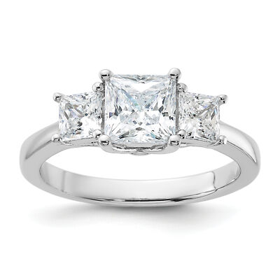Silber & CZ 3 Steine Ring QR6168