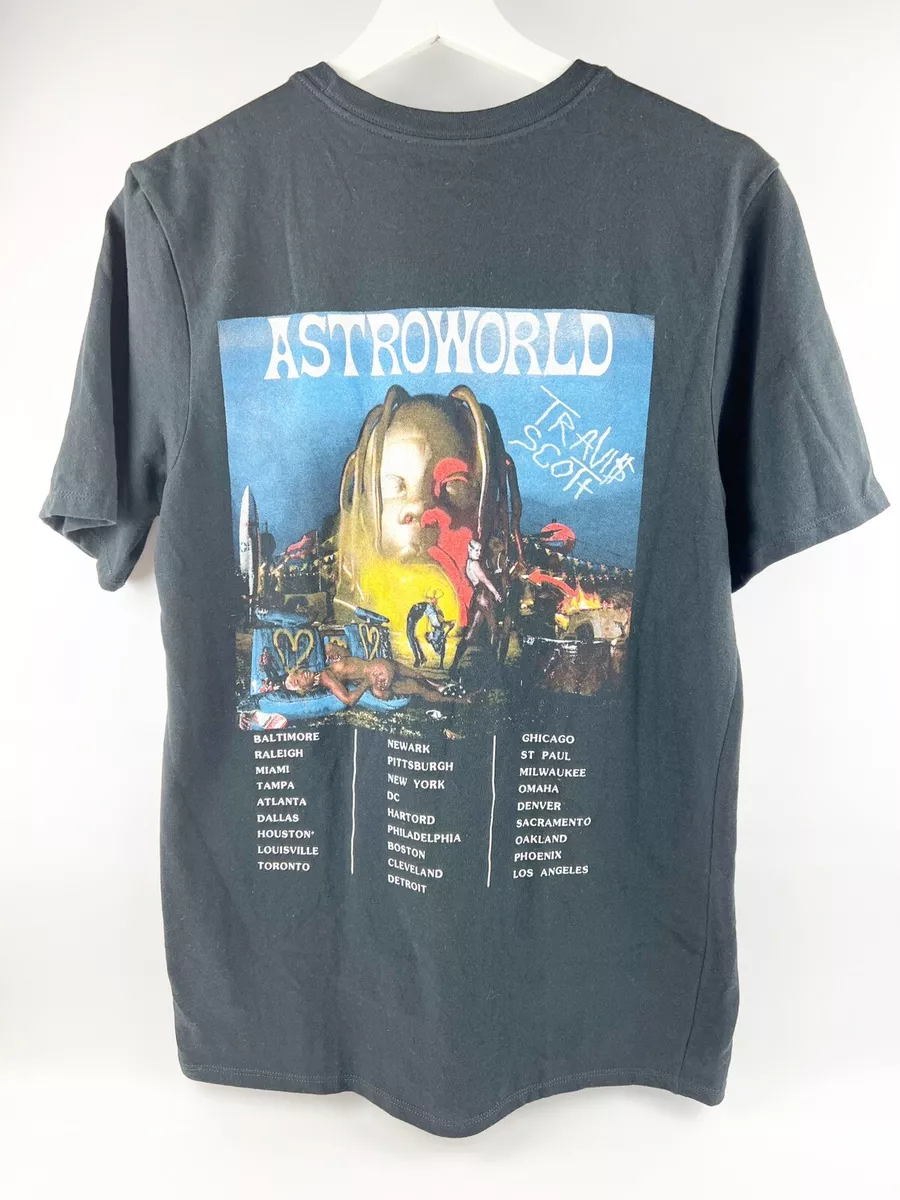 round-neck ASTROWORLD - BLACK TEE SHIRT TRAVIS SCOTT