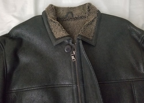 Black Mill Valley leather sheepskin shearling size 48 - Picture 6 of 12
