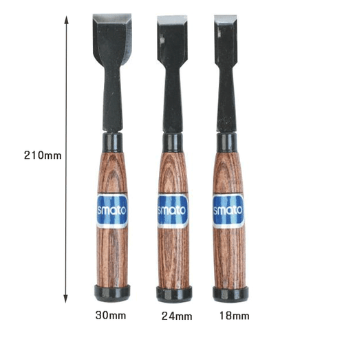 3 piezas CINCEL PLANO Nombre Grabadora Acero Forjado Madera Herramientas para Tallar COREA SMATO - Imagen 2 de 2