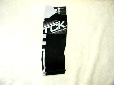 TCK Performance Black & White Sport Socks Size XLG Men's Size 12-15 ~ New ~ kg