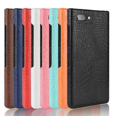 For Blackberry key2 Protective Case Crocodile Skin PU Leather Back Cover  Shell