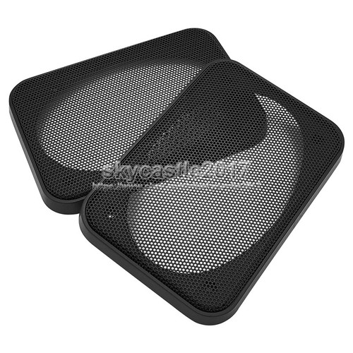 2x 4""x6"" 4x6 pollici copertura altoparlante rete metallica protezione griglia cerchio decorativo #2 - Foto 7 di 8