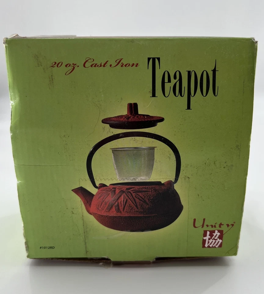 Tetera de hierro fundido Unity 20 OZ Osaka roja antigua Dutch International #1012RD Tetsubin Foto 2 de 4