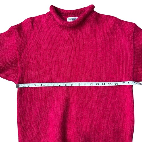Hasting & Smith Women's Vintage Red Mohair Wool Blend Knit Mock-Neck Sweater M - Picture 6 of 8