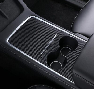 Carbon Fiber Car Center Console Storage Box Cover Trim For Tesla Model 3 Y