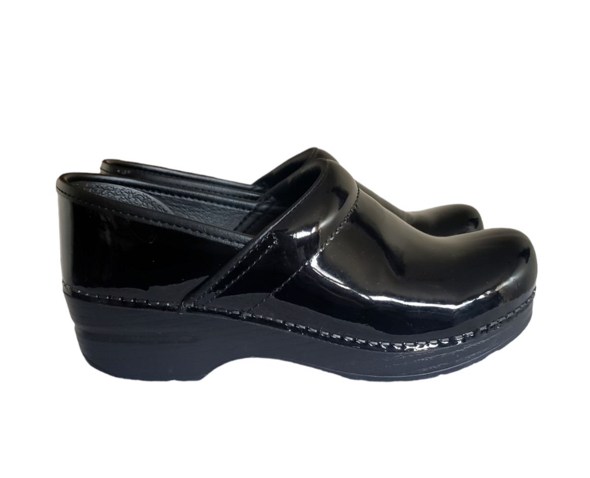 Dansko Professional Solid Black Patent Leather Cl… - image 2