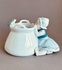 Porzellanfigur Schale Vase Metzler & Ortloff  Mädchen Frosch Girl Frog C Nacke