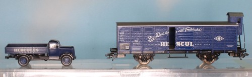 Trix 24073 -pista H0/escala 1:87-, DB ged. Vagón de mercancías. Hércules + Wiking | Zustand: Neu