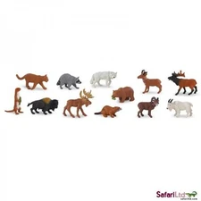 NORTH AMERICAN WILDLIFE PLAYSET/SAfari Ltd/wolf/moose/ram/elk/raccoon/beaver